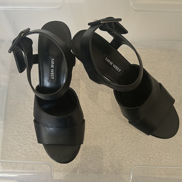 Nine West Black Wedge Sandals - Picture 2 of 3